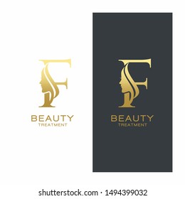 Letter F Beauty Logo Vector Template