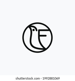 Buchstabe des Vogellogos Symbol, Vektordesign-Vorlage
