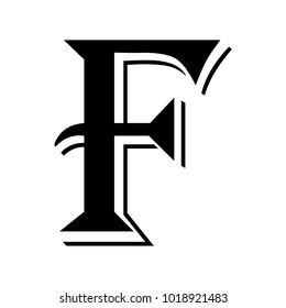 Letter F black