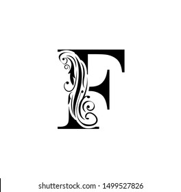 Letter F Flower Letters Vintage Ornament Stock Vector (Royalty Free ...