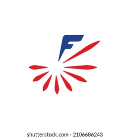 Letter F Bloom Logo Concept Vector Illustration