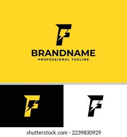 Logo de la letra F Bolt, adecuado para cualquier negocio relacionado con la electricidad con iniciales F.