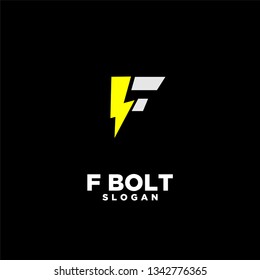 letter F bolt logo symbol icon vector designs illustration