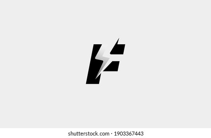  Letter F Bolt Logo Vector Design Icon Illustration