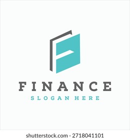letra F livro documento logotipo design elemento vetor modelo