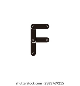 Letter F bot, tool geometric symbol simple logo vector