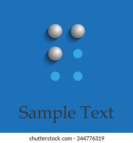 Letter F in Braille on blue background