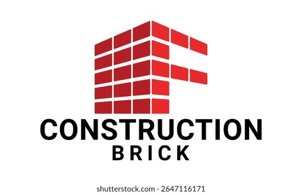 Letter F brick logo design vector icon template