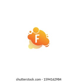 Letter F With Bubble  Initial Letter Logo For Your Company Name. Flowing Liquid Vector