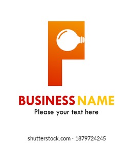 Letra f con plantilla de logotipo vectorial de lámpara bombilla. Adecuado para marca, identidad, web, negocios, ideas, etc