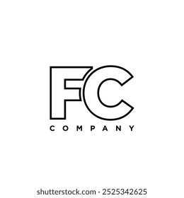 Letter F and C, FC logo design template. Minimal monogram initial based logotype.