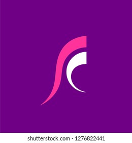 Letter F C logo design template. creative sign. Universal vector icon. - Vector