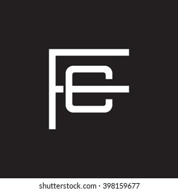 letter F and C monogram logo white black background