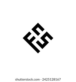 letter F C S square elegant geometric symbol simple logo vector