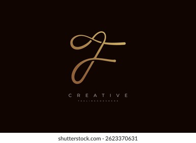 Letter F calligraphy Logo, Luxury letter F with infinity icon combination, vector illustration