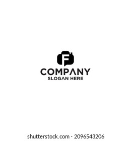 Logo-Design von Letter F-Kamera einfach minimalistisch