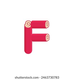 Letter F Candy Roll Logo icon vector template.eps