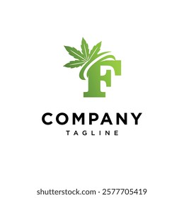 Letter F Cannabis Logo Icon Vector