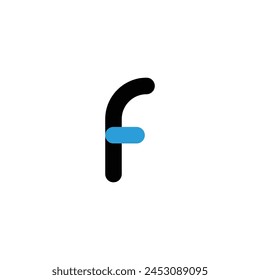 letra f cápsula, simple logo símbolo Vector