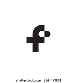 
Letter f capsule simple symbol logo vector