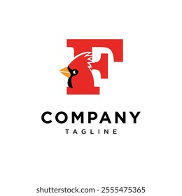Letter F Cardinal Logo Icon Vector