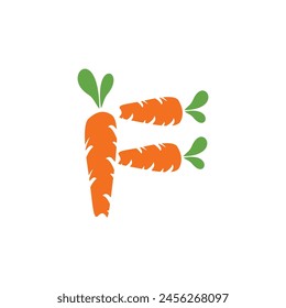 Letter F Carrot logo icon vector template.eps