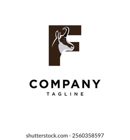 Letter F Chamois Logo Icon Vector