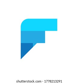 Letter F chat communication logo