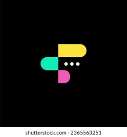 Letter F Chat Logo Template Vector Design