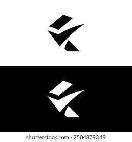 Letter F checkmark logo design vector