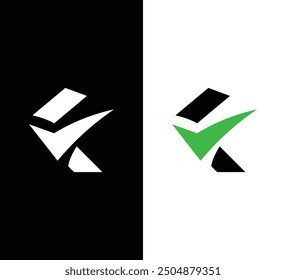 Letter F checkmark logo design vector