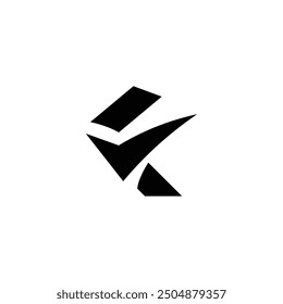 Letter F checkmark logo design vector