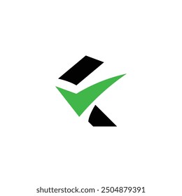 Letter F checkmark logo design vector