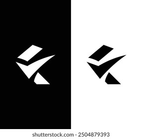 Letter F checkmark logo design vector