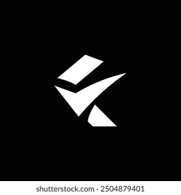 Letter F checkmark logo design vector