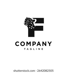 Letter F Cheetah Logo Icon Vector