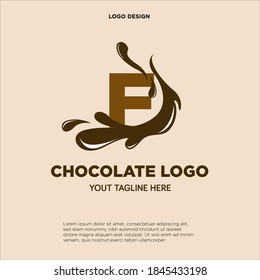 Letter F Chocolate logo template design in Vector illustration
