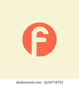 letter F circle business company logo vector illustration template design