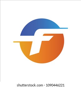 Letter F in Circle Initial Logo Template