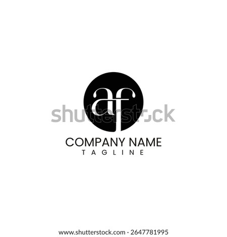 letter a and letter f with circle line simple logo designs