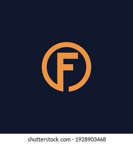 Letter f in circle logo design