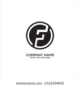 Letter F circle logo design vector