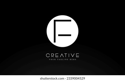 Letter F circle shape logo design template with White color
