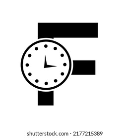 Plantilla de vectores de diseño de logotipo de reloj F