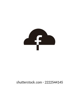 Letter f cloud geometric symbol simple logo vector