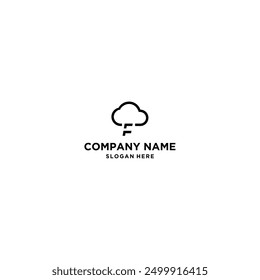 Letra F diseño de logotipo de icono de nube