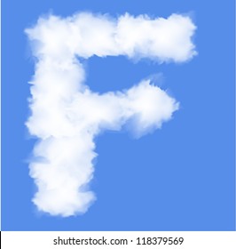 Letter F cloud shape