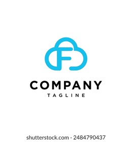 Letter F Cloud Techno logo icon vector template.eps