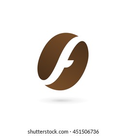 Letter F coffee logo icon design template elements