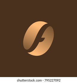 Letter F coffee logo icon design template elements